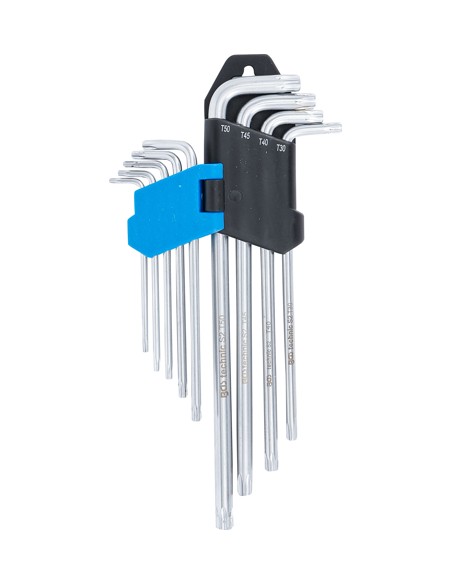 Set chei tip L, extra lungi, profil T (pentru Torx) T10 - T50, 9 piese