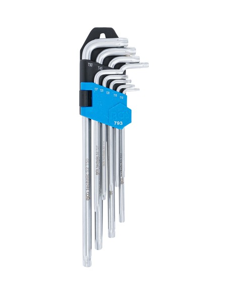 Set chei tip L, extra lungi, profil T (pentru Torx) T10 - T50, 9 piese
