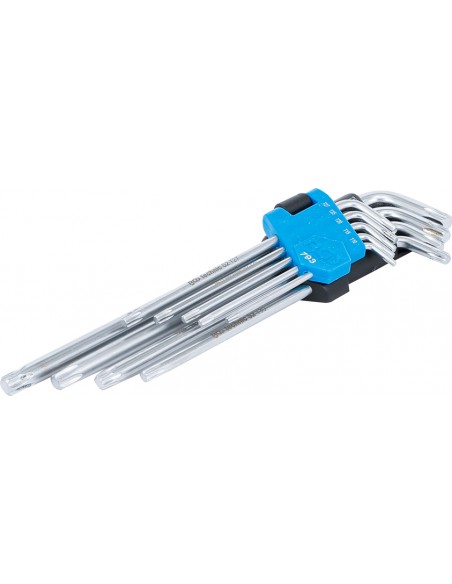 Set chei tip L, extra lungi, profil T (pentru Torx) T10 - T50, 9 piese