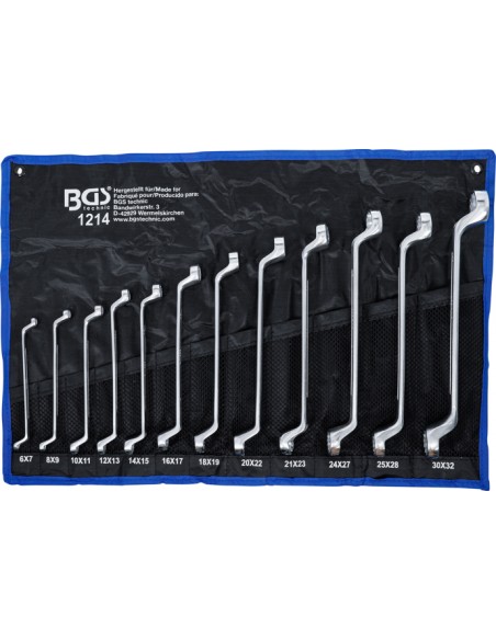 Set chei inelare duble,  cotite ,  6 x 7 - 30 x 32 mm,  12 piese