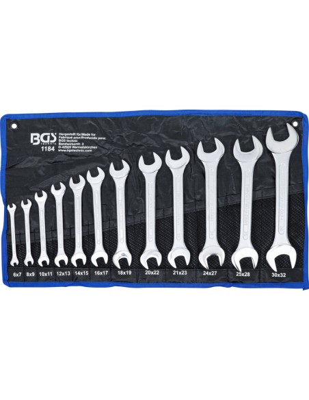 Set chei fixe duble (6 x 7 - 30 x 32 mm), 12 piese