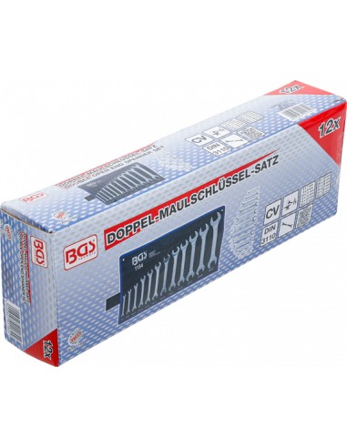 Set chei fixe duble (6 x 7 - 30 x 32 mm), 12 piese