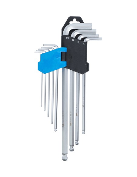 Set inbus tip L , extra lungi , cu cap sferic 1,5 - 10 mm , 9 piese
