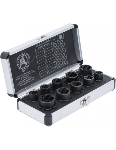 Set extractoare de suruburi rupte 10 mm (3/8") / hexagon exterior , 9 - 19 mm , 10 piese