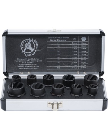 Set extractoare de suruburi rupte 10 mm (3/8")...
