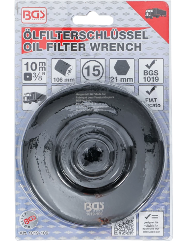 Cheie filtre de ulei | 15 laturi | Ø 106 mm |...