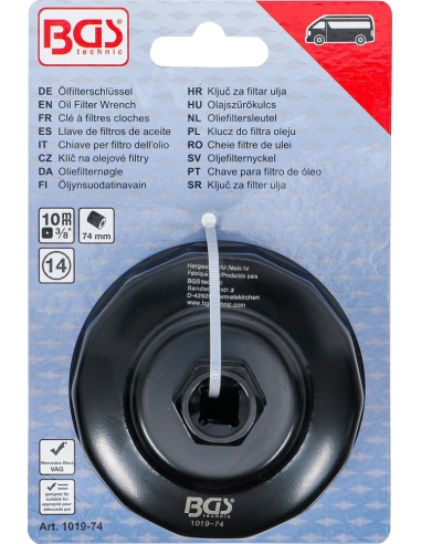 Cheie filtre de ulei | 14 laturi | Ø 74 mm |...
