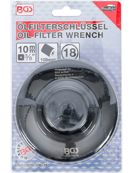 Cheie filtre de ulei | 18 laturi | Ø 108 mm | pentru Renault
