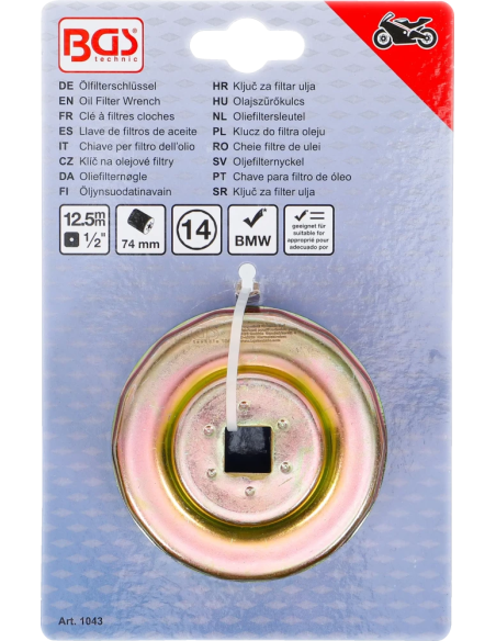 Cheie filtre de ulei | 14 laturi | Ø 74 mm | pentru motociclete BMW